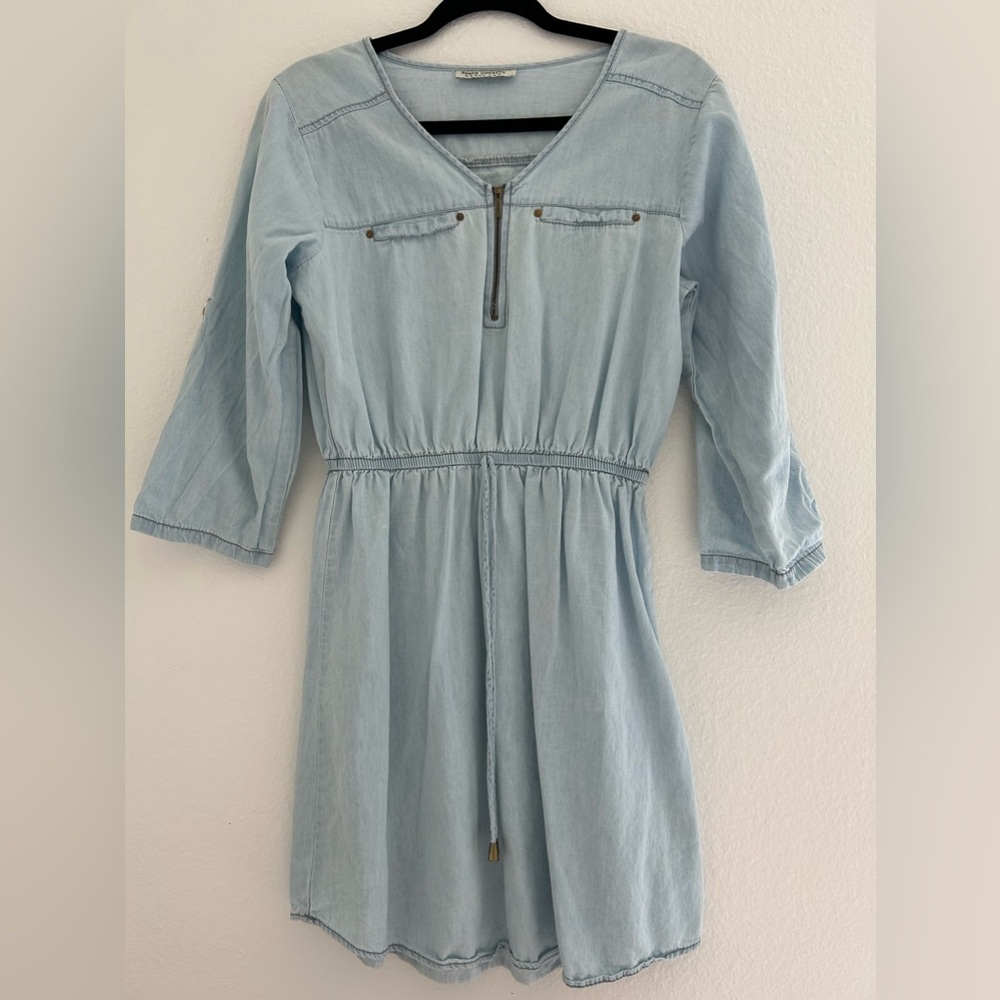 Stylish V-Neck Denim Dress